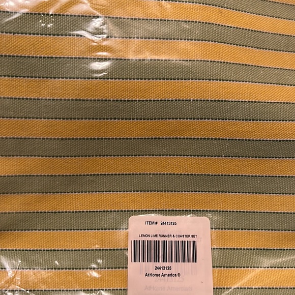 Brand New At Home America Lemon Lime Table Runner and Coaster Set - Picture 4 of 4